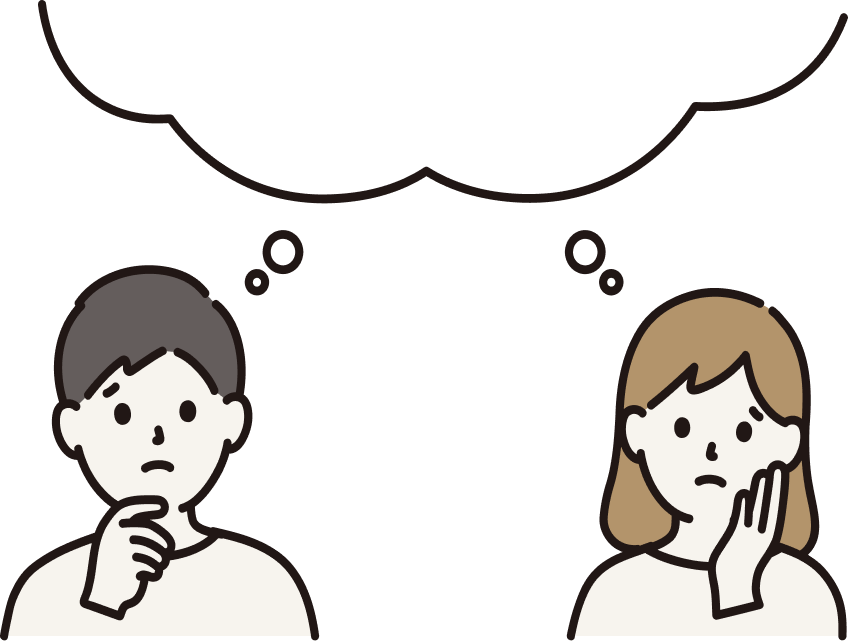 悩みを考えている二人